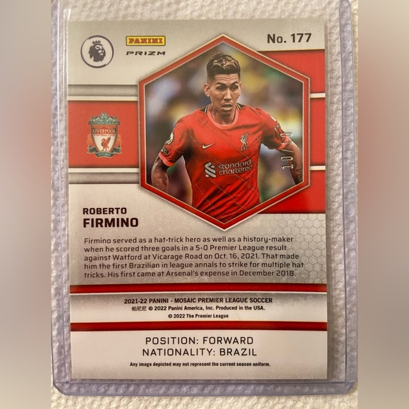 2021 panini mosaic epl soccer pink fluorescent Roberto Firmino #’d/10 - Picture 2 of 3